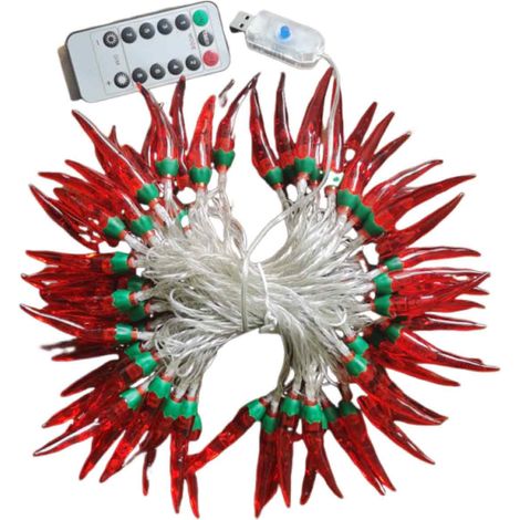1 Guirlande lumineuse, LED rouge piment, 10 mètres, 100 LEDs, IP44, intérieur extérieur, Noël (1/5)