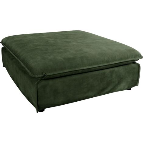 Pouf KALIA – Dunkelgrün – Samt – Zeitgenössischer Stil