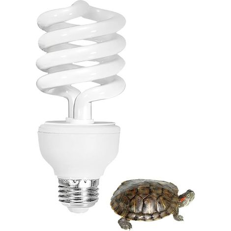 Ampoule UVB, 26W Ampoule UVA UVB 10.0 pour Reptiles, E27 Lamp UVB pour Tortue, Lampe Fluorescente Compacte, pour Terrarium de Reptiles, Pogona, Plantes et Tortues (1/5)