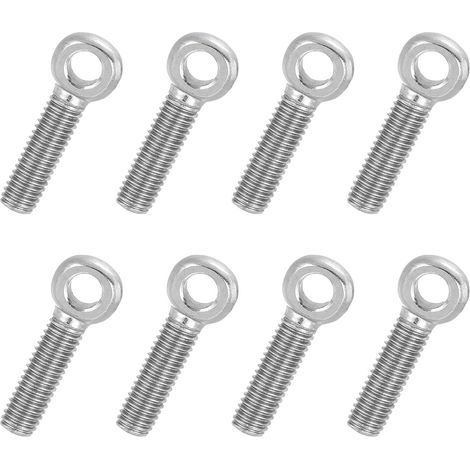 8 Pcs Boulon à Œil M5x20mm Boulon à Œillet de Levage pour Balancement d'Épaule, Vis Filetage Complet en Acier Inoxydable 304, Filetage Métrique Trou Coulissant, Couleur Argentée (1/5)