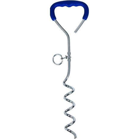 Piquet d’attache pour chien extérieur, coloris bleu, longueur 45 cm (1/4)