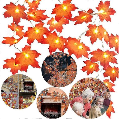 Guirlande lumineuse LED en forme de feuille d'érable pour Thanksgiving et Noël (1/5)