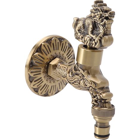Robinet de Salle de Bain en Cuivre avec Filetage Femelle G1/2, Design Dragon et Kylin pour Évier et Lavabo