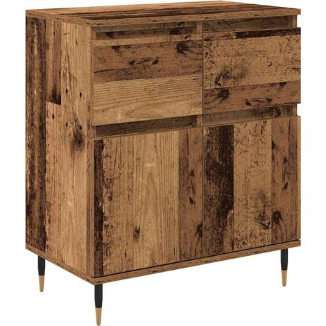 Buffet,Meuble de Rangement,Bahut Bois Ancien 60 x 35 x 70 cm Bois d'ingénierie et fer CFW907116 (1/5)