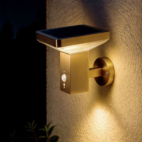 Außenwandleuchte Solar LED 5W Aluminium mit Bewegungssensor Barton Square Silber (1/2)