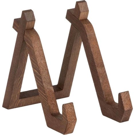 Support Assiette Décoratif en Bois, Porte Assiette de Table Polyvalent, Présentoir pour Cadres Photos, Livres, Vinyles, Tablette Petit Chevalet en Bois Vintage (1/4)
