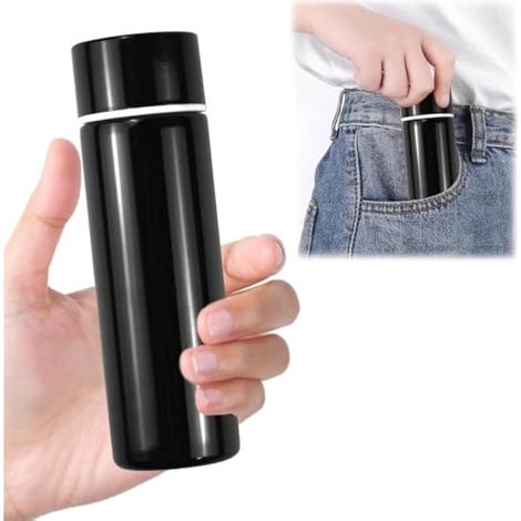 150ML Mini Isolation Cup en Acier Inoxydable, Mug Isotherme Miniature avec Couvercle, Mug de Voyage Portable, Tasse Café Isotherme Femme et Homme pour Travail, Sport, Voyage(Noir) (1/4)