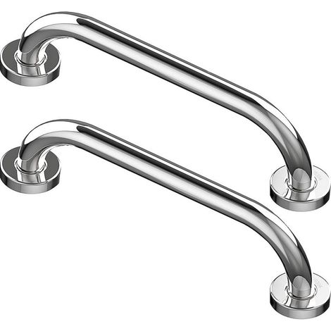 2er-Set – Haltegriff für die Dusche – Verchromter Edelstahl – Sicherheitsstütze fürs Badezimmer – Für Senioren und Kinder – Silber – 30 cm (1/5)