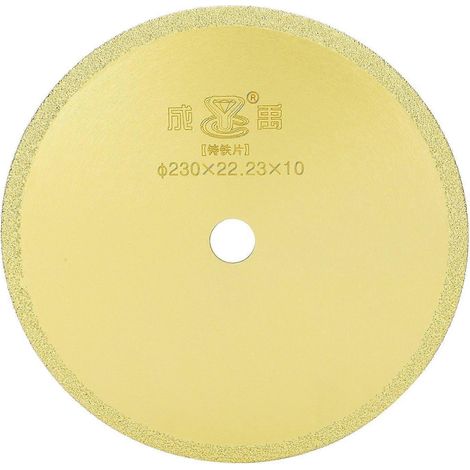 Diamant-Sägeblatt, Schleifscheibe, Trennscheibe für Marmor, Metall, Gusseisen, 230 x 22,23 x 10 mm