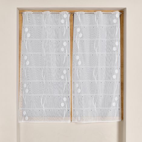 Modulable en maille à motif vagues et ronds Blanc 45x90 cm