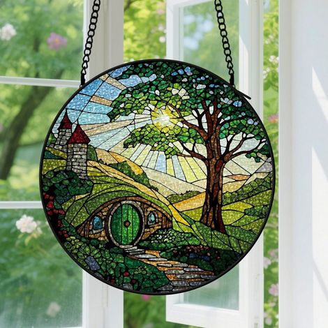 Capteur de soleil en vitrail - décoration spirituelle 15cm (1/4)