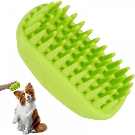 Brosse de bain de toilettage en silicone souple de qualité supérieure pour animaux domestiques, brosse à récurer pour chiens et chats à poils longs et (1/5)