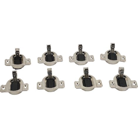 Ersatzscharniere für Blum Compact 33, 8er-Pack, Edelstahl, 110°-Schraubwinkel, automatischer Frontrahmenverschluss, Möbelscharnier (1/4)