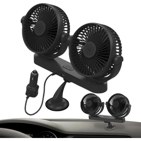 Ventilateur USB pour Voiture Double Électrique 12V/24V (1/5)