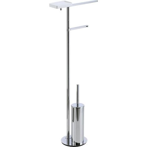STILHAUS Living piantana 4 funzioni porta sapone, salviette , rotolo e porta scopino cromato codice prod: 000LV2108