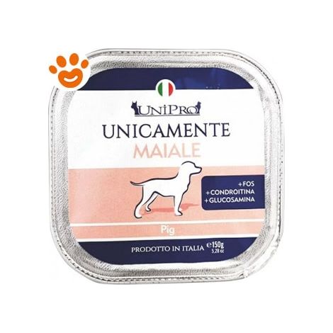 Unipro Dog Unicamente Adult Maiale - Vaschetta 150 Gr -