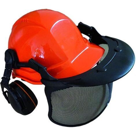 Blinky 1731 Jack Elmetto Protettivo con Cuffie e Visiera per Giardinaggio colore Arancione (1/2)