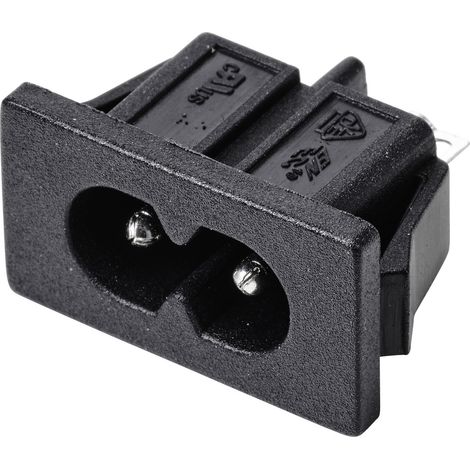 TRU COMPONENTS TC-10088404 Kaltgeräte-Steckverbinder C8 Stecker, Einbau vertikal  2.5 A Schwarz 1 St (1/3)