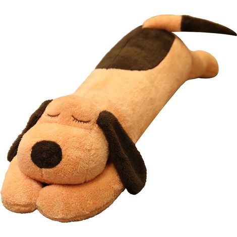 Peluche Chien Unisexe en Coton PP Confortable et Mignon, Oreiller Long pour la Maison, Marron 1,1 m/43,3 po (1/5)