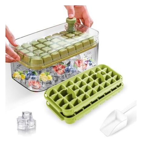 Pair Bac à glaçons 64 pièces avec couvercle – silicone, sans BPA, facile à utiliser
