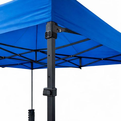 Gazebo Professionale 3x4.5 M Richiudibile Automatico In Acciaio Con Telo Oxford 1200D PVC Impermeabile e Anti UV Struttura a Fisarmonica con Sacche Zavorra e Borsa Trasporto Sagre Feste - Colore: Blu