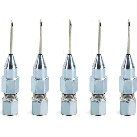 5 pièces pointe d'aiguille de pistolet à graisse de la bouche, aiguille d'injecteur de graisse pour la lubrification dans des roulements scellés très serrés et des joints universels