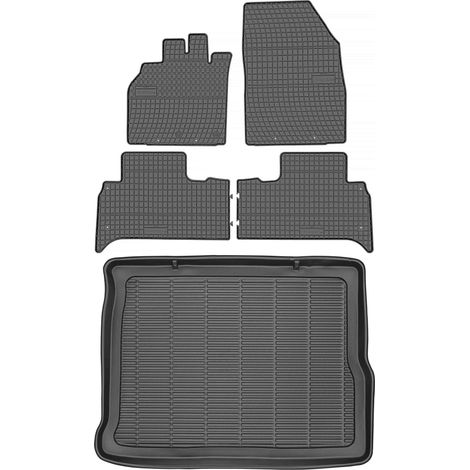 Set di tappetini in gomma per auto e tappetino per bagagliaio per Renault Scenic III Minivan dal 2009 al 2016.
