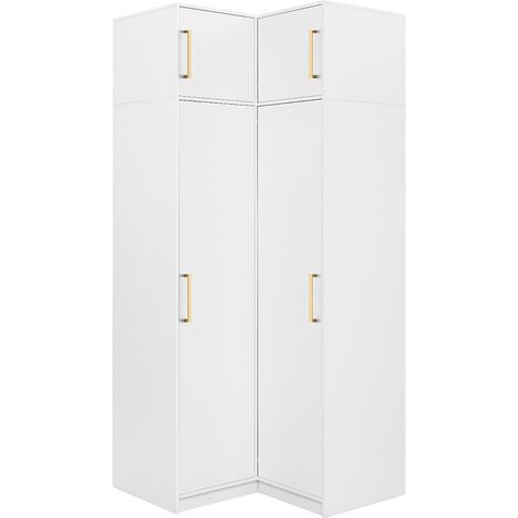Armadio angolare 2 ante L115 cm Bianco + Estensione - LIZANDRO