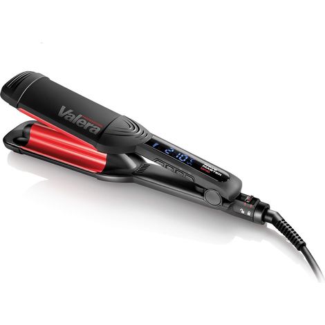 Valera, Wave Master Ionic 647.03, Piastra Onde Professionale in Ceramica, per Capelli Ondulati, Regolazione Digitale della Temperatura, Generatore di Ioni, Riscaldamento Rapido e Autospegnimento, Nera (1/3)