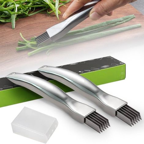 Coupe-fil en acier inoxydable, 2024 Multi-Upgrade - Râpe à aliments manuelle avec trou de suspension, coupe-oignons, fruits, légumes et ail (2)