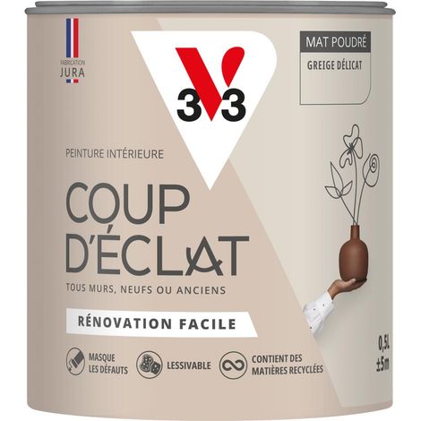 Peinture murale intérieure Coup d'Éclat® V33 Greige délicat Mat Poudré 0,5L