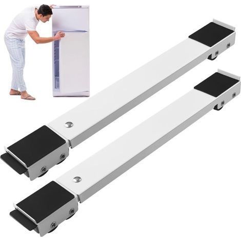 Support Machine à Laver Sèche-Linge, Support Frigo, Roulette Machine à Laver pour Lave-Linge Réfrigérateur Sèche-Linge jusqu'à 300 kg, Roulettes de Transport de Meubles avec Frein 24 Roues (1/5)