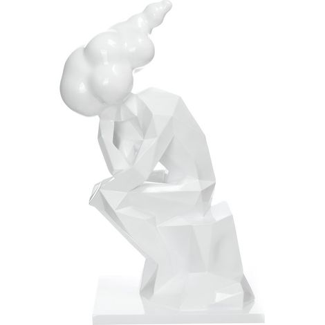 Scultura Decorativa Kenya in Resina Bianca (1/4)