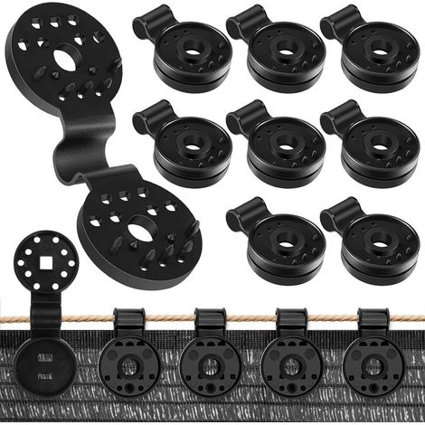 50 clips de plástico para toldos, clips de fijación para toldos, clips especiales con ojales, aplicables a pérgolas, invernaderos y mallas de sombra (50 unidades, octogonales). (1/5)