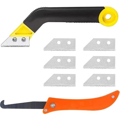 Tile Grout Scraper Replacement Blades Angled Saw Angled Saw Razor Scraper Tool for Removing and Cleaning Tile Joints (1/5)