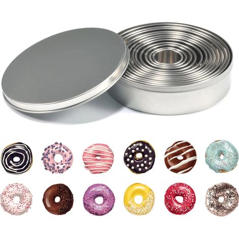 Emporte-pièces ronds en acier inoxydable (12 pièces) pour pâte à biscuits et fondant (1/5)