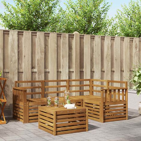Outdoor-Sofagarnitur 5 pcs Natur Massivholz Akazie (1/5)
