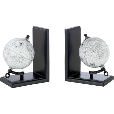 Serre livre globe en bois gris et noir - gris et noir (1/3)
