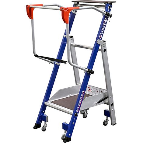 Escabeau de rayonnage 1 marche - Hauteur de travail max. 2.25m - 614911