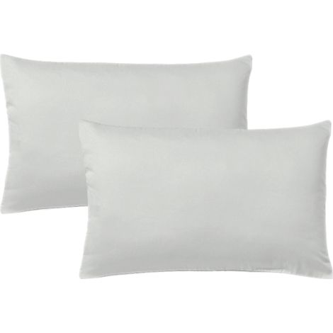 KLULK Set 2 Federe Per Cuscini Per Bambini 40x60 Cm,In Puro Cotone 100% Fibra Naturale In Tinta Unita Perla  Made In Italy