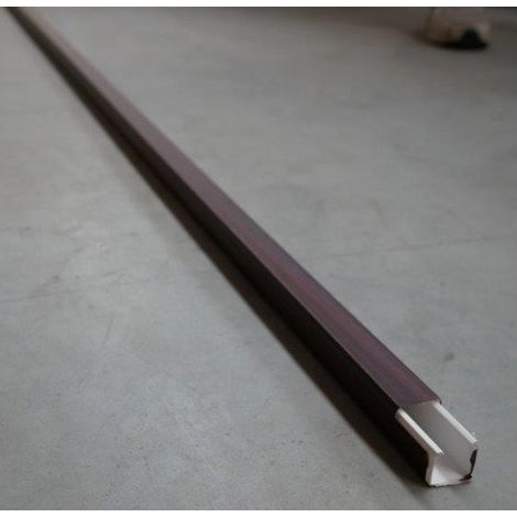 Moulure 25x25mm finition bois Acajou (au mètre) avec couvercle fixation adhesive