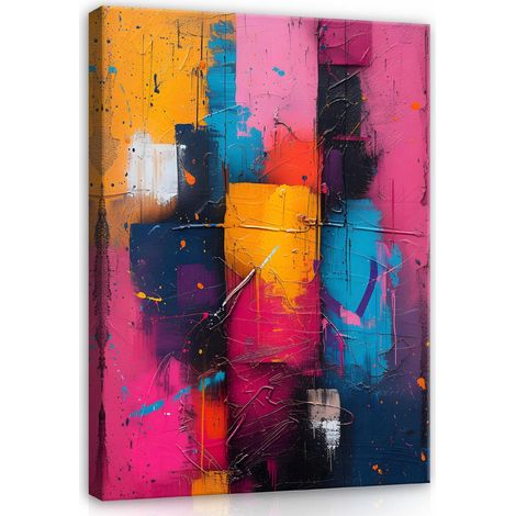 Peinture abstraite couleur moderne sur toile pour chambre salon 120x80 (1/3)