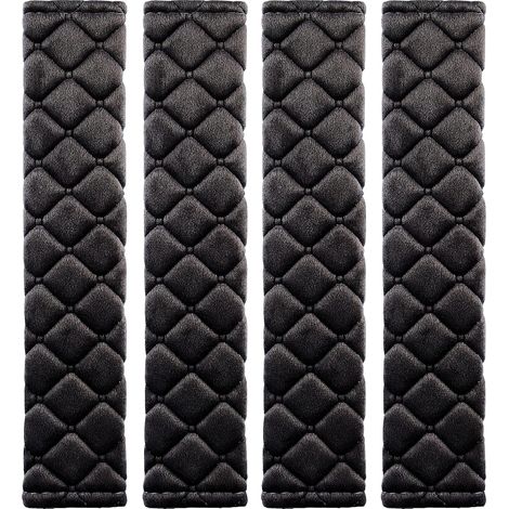 Lot de 4 coussinets universels pour ceinture de sécurité de voiture, protège-épaules pour ceinture de sécurité adulte, coussinets de harnais pour voiture、sac (noir) (1/5)