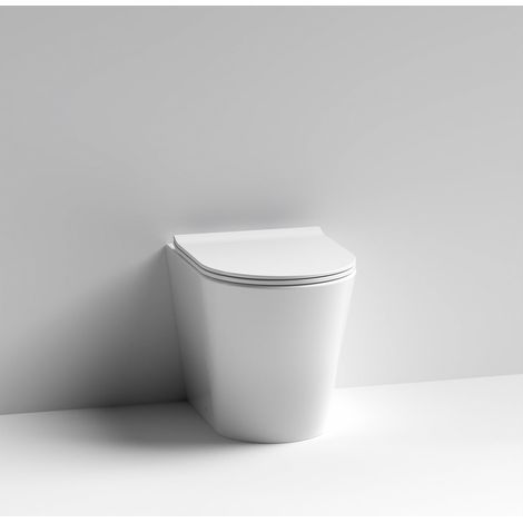 Nuie Fenton Round Rimless Back to Wall Toilet - Soft Close Seat (1/4)