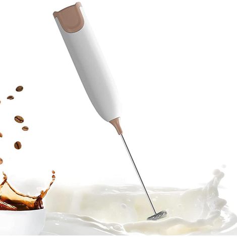 Mixeur plongeant – Mousseur à lait électrique, Touillette cafe, Mélangeur, Blender mixeur, Batteur électrique, Mousseur à lait portable pour chocolat chaud, café, latte. (blanc) (1/5)