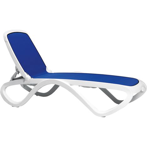 Lettino prendisole Nardi Omega in resina e tessuto traspirante senza braccioli -Bianco e Tortora (1/5)