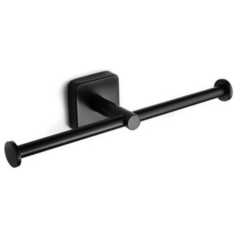Portarotolo con barre laterali a muro in acciaio inox finitura nera opaca  CLODE-N kamalu