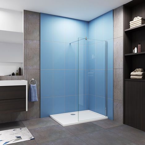 Acezanble 800x1950mm Walk in  10mm Easyclean Glass Wet Room with 1000x800mm Shower Tray
