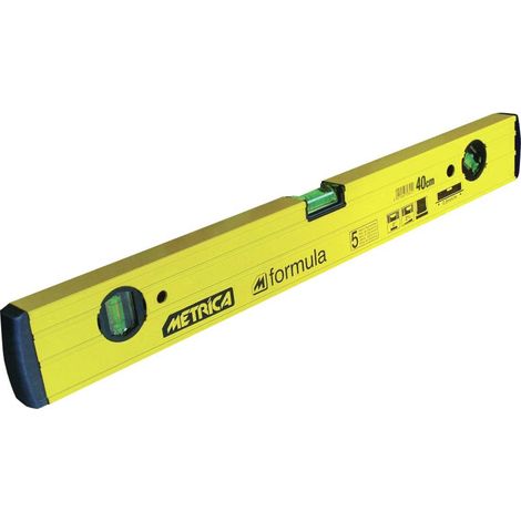 Niveau Pro 40cm Socle Plat : Précision 0,5mm/m METRICA 3 Fioles (1/2)