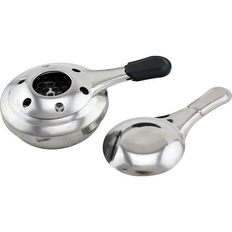 Brûleur à alcool, brûleur d'alcool pour fondue, brûleur à alcool gélifié, Acier Inoxydable, 15,5 x 9,9 x 4,8 cm (1/5)
